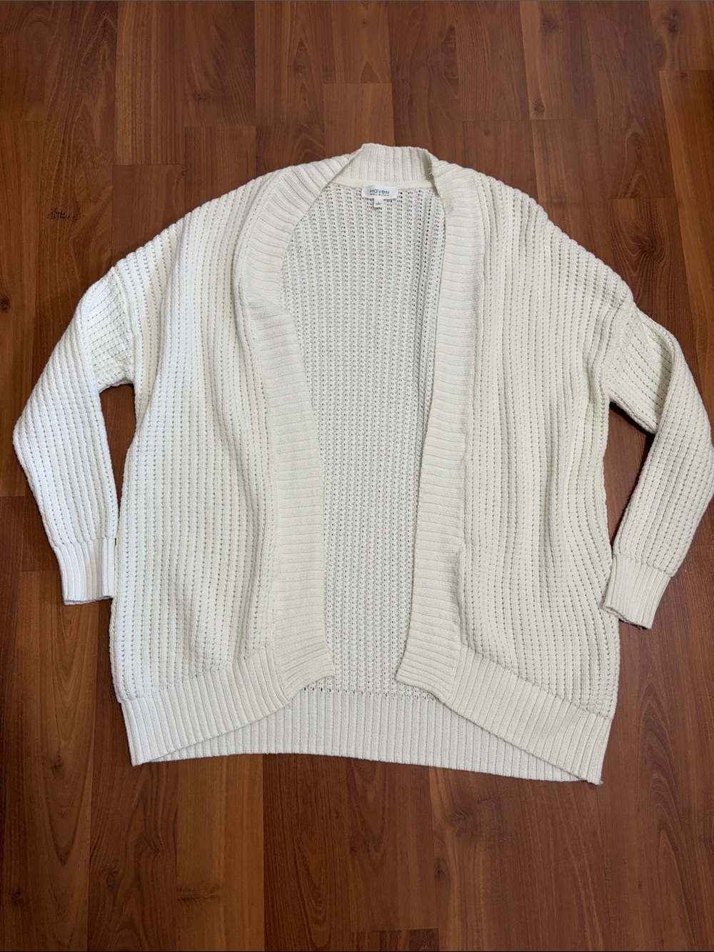 Haven well within cozy knit cardigan cotton ivory cream size small